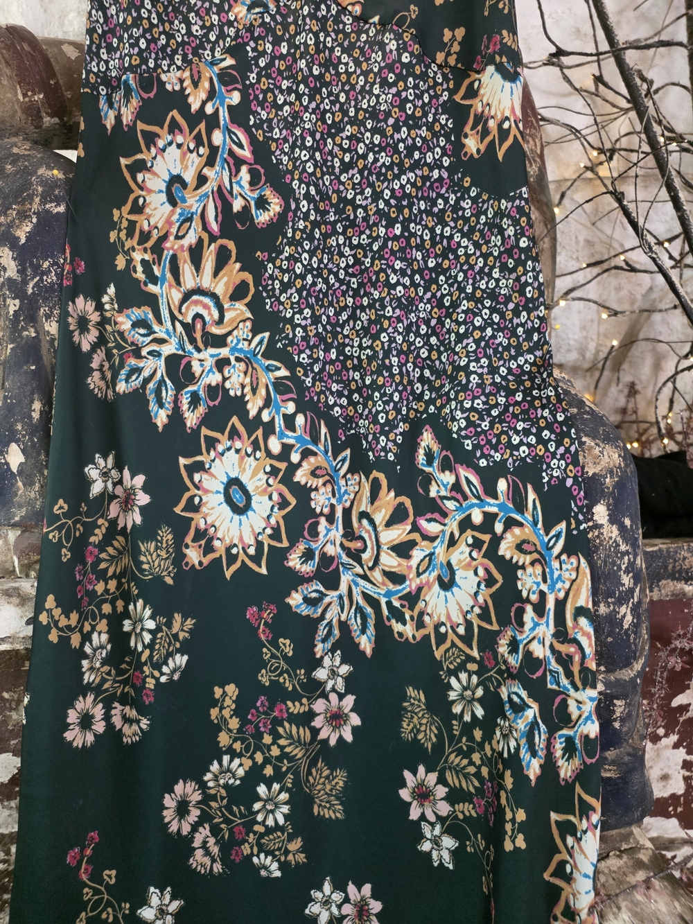 Free People Emerald Green Floral Slip Maxi Dress - Picture 9 of 14